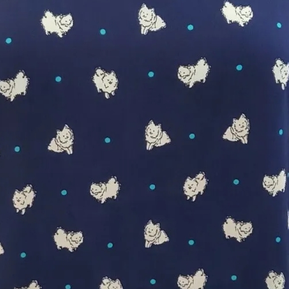 Poem by Oliver Bonas Dog Spotty polka dot Blouse Top Size 10 uk Navy Blue White - Picture 4 of 7